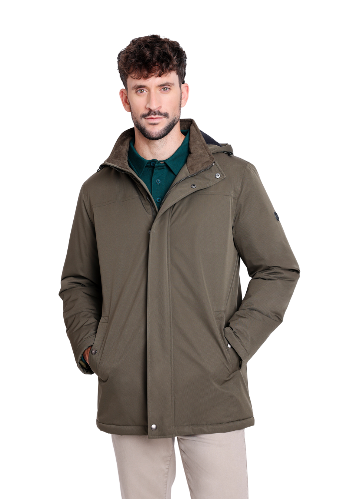 Parka Impermeable con Capucha Kaki Cefiso Roberto
