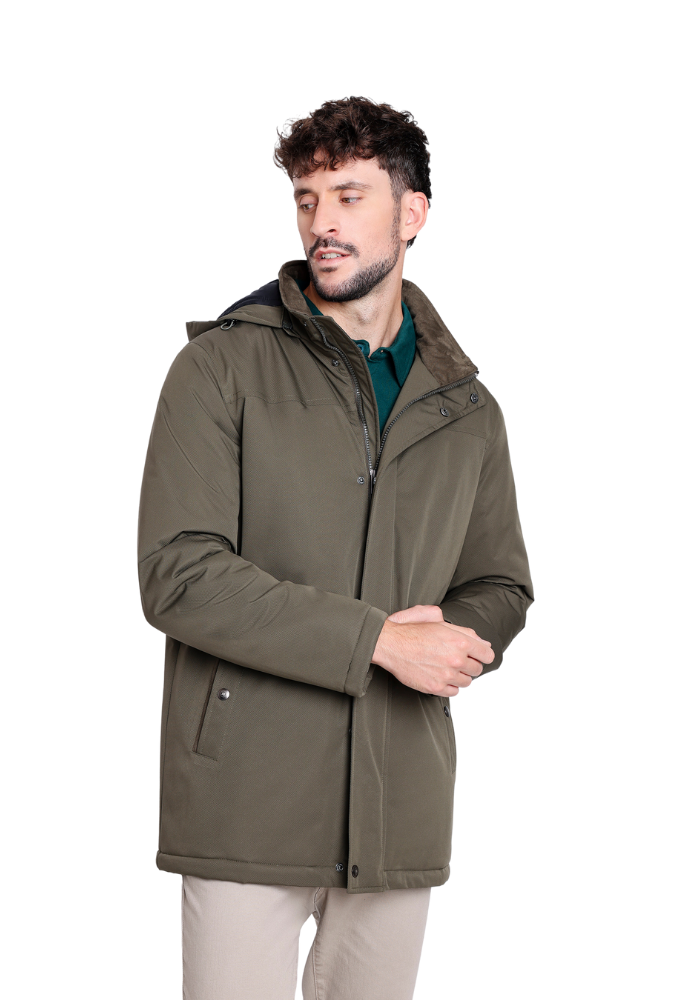 Parka Impermeable con Capucha Kaki Cefiso Roberto - Imagen 3