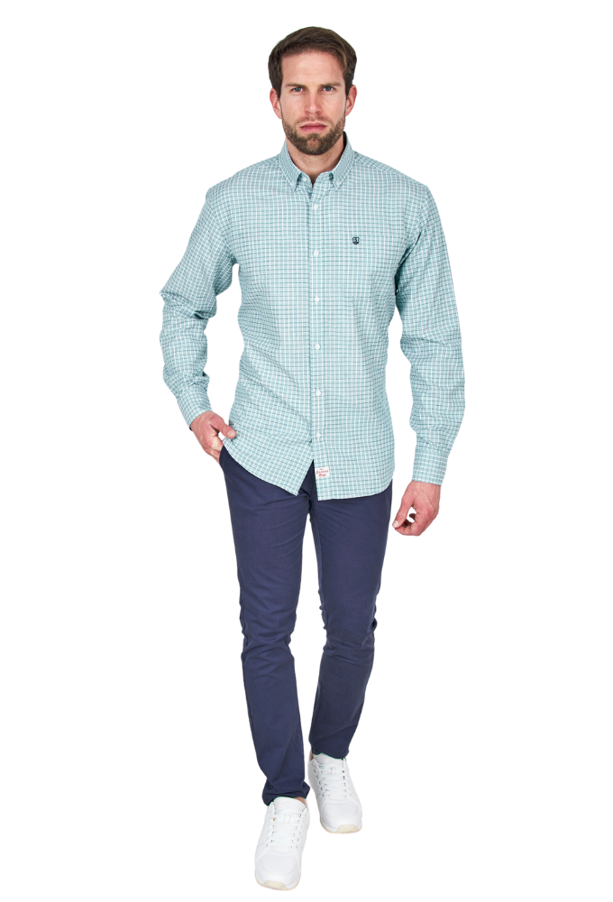 Camisa de Viyela Verde Cuadro Fino Sts - Imagen 4