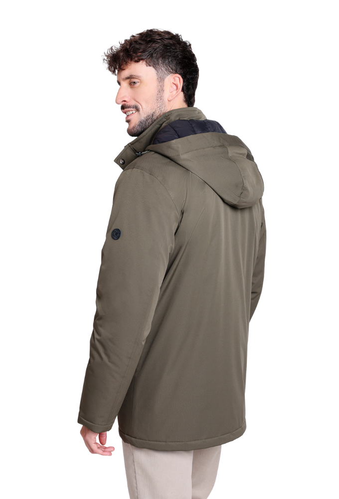 Parka Impermeable con Capucha Kaki Cefiso Roberto - Imagen 4