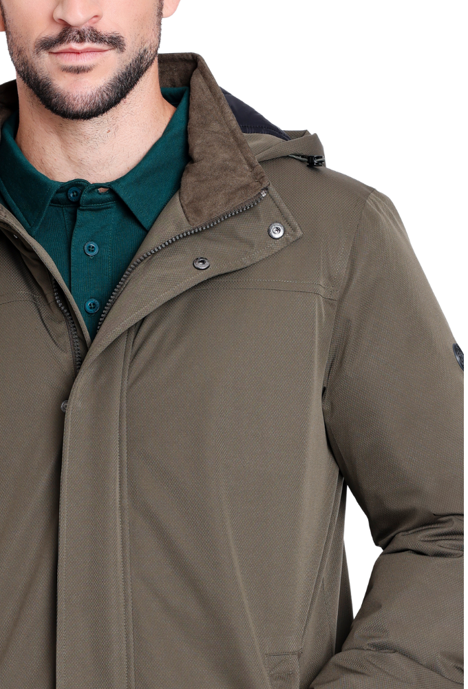 Parka Impermeable con Capucha Kaki Cefiso Roberto - Imagen 5