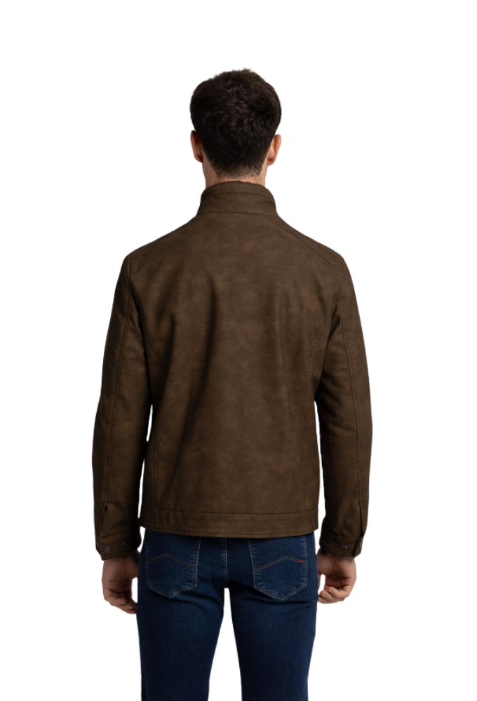 Cazadora Galdos Marrón Efecto Piel Coronel Tapioca - Imagen 3