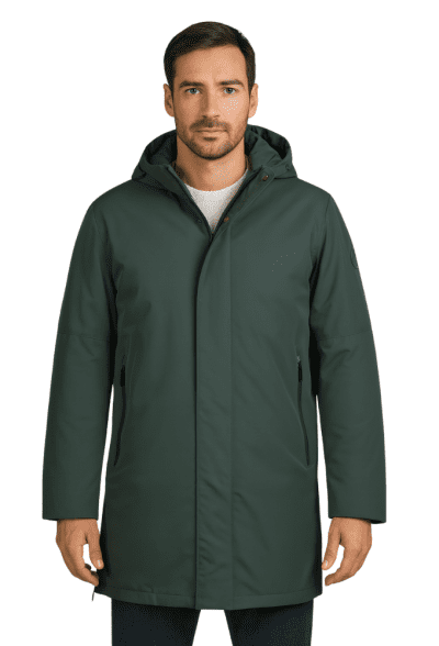 Parka larga entrenador verde