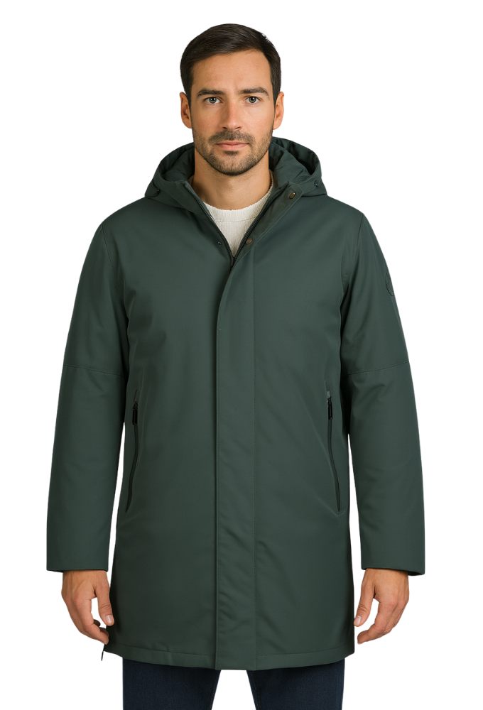 Parka larga entrenador verde
