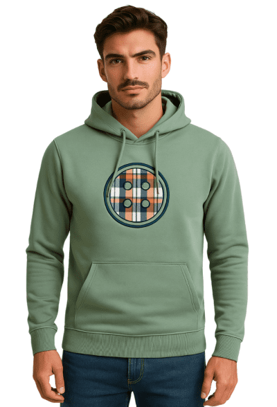 Sudadera verde salvia con capucha Urban Button