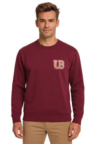 Sudadera Burdeos Hombre con Bordado Urban Button