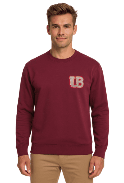 Sudadera Burdeos Hombre con Bordado Urban Button