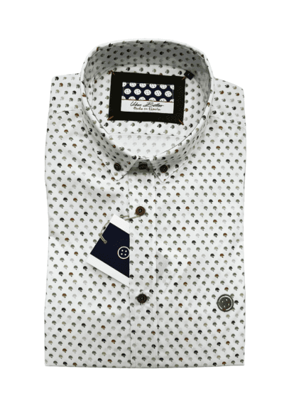 Camisa Blanca Estampada cascos Urban Button
