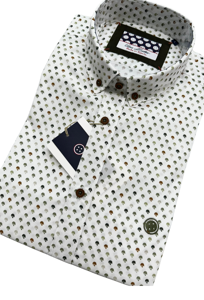 Camisa Blanca Estampada cascos Urban Button - Imagen 3