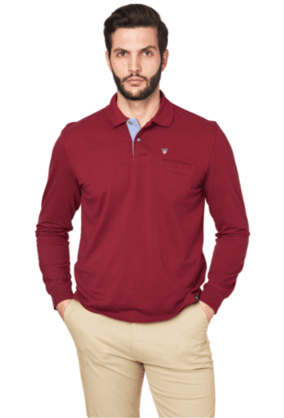 Polo básico manga larga granate Sts