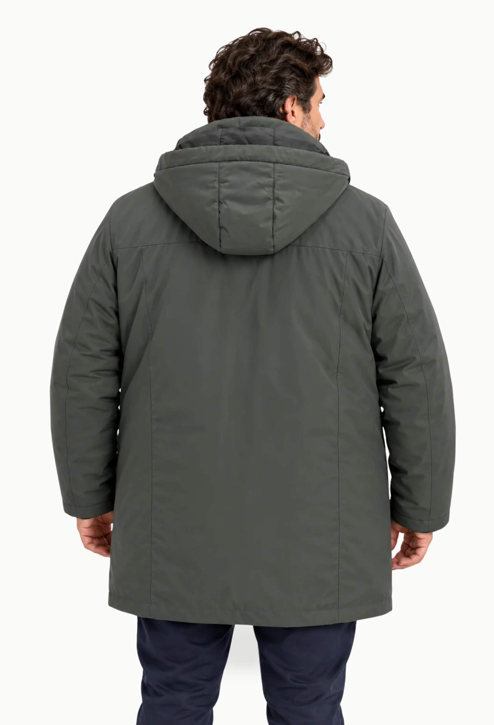 Parka Larga Rever Miera Verde Oscuro - Imagen 5