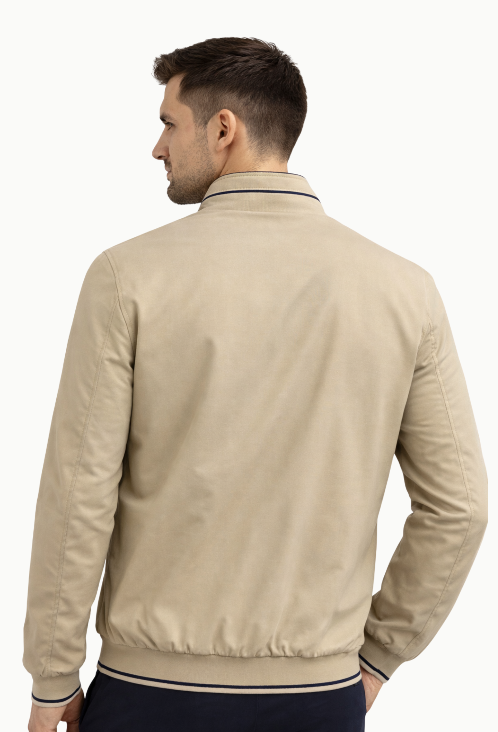 Cazadora reversible azul marino y beige - Imagen 4