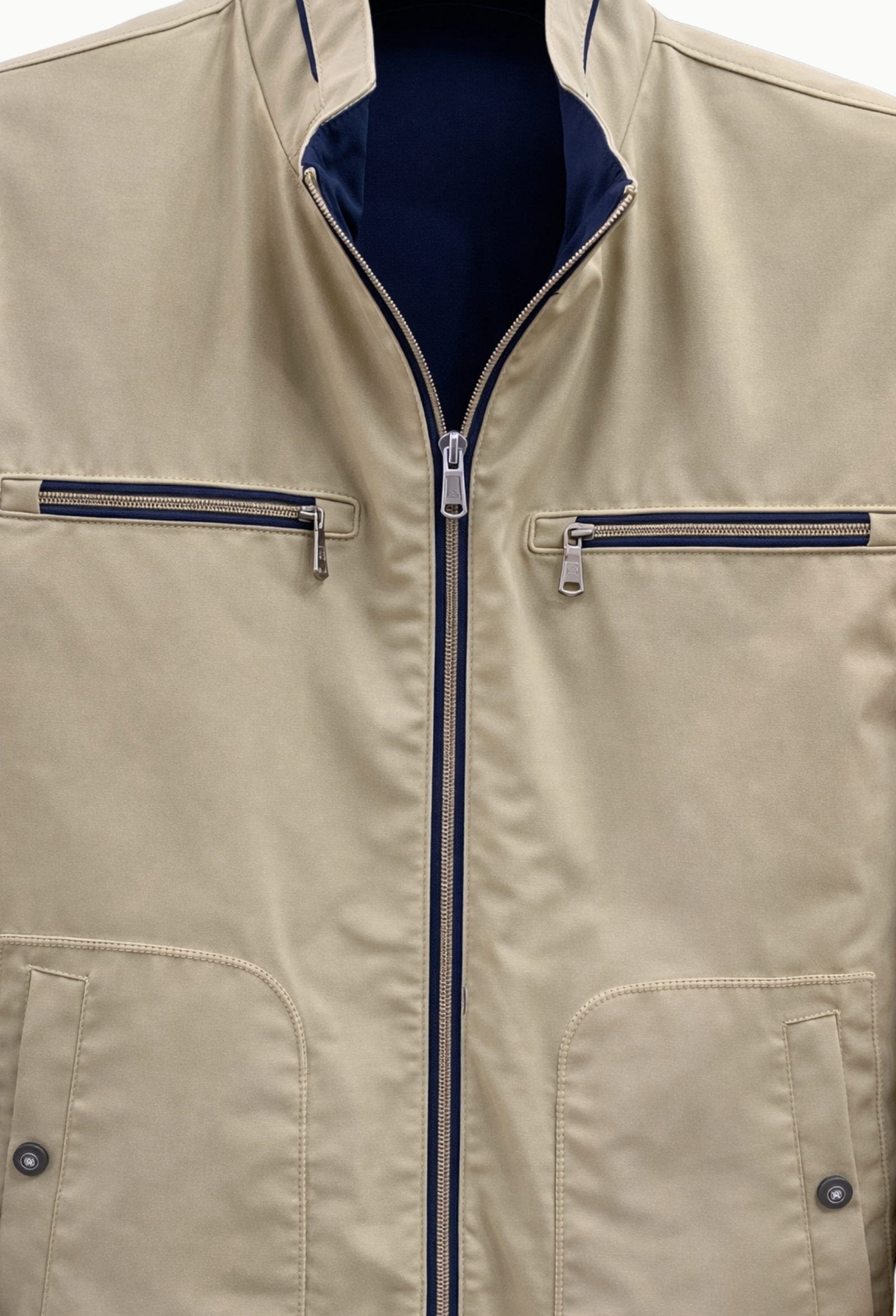 Cazadora reversible azul marino y beige - Imagen 6