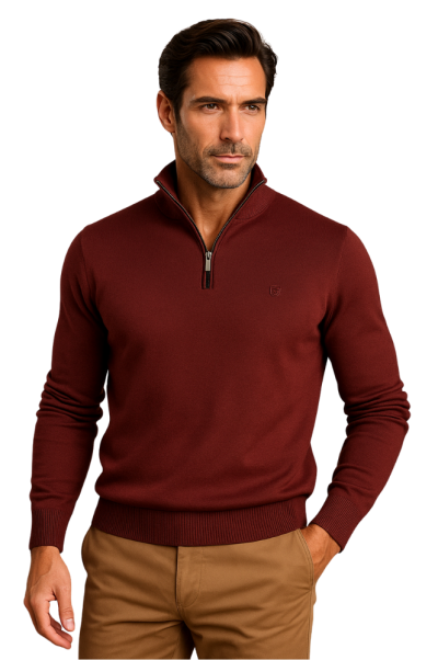 Jersey cuello cremallera granate Martin´s