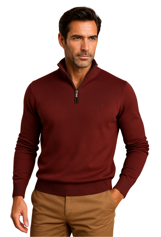 Jersey cuello cremallera granate Martin´s