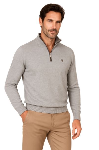 Jersey cuello cremallera gris Martin´s