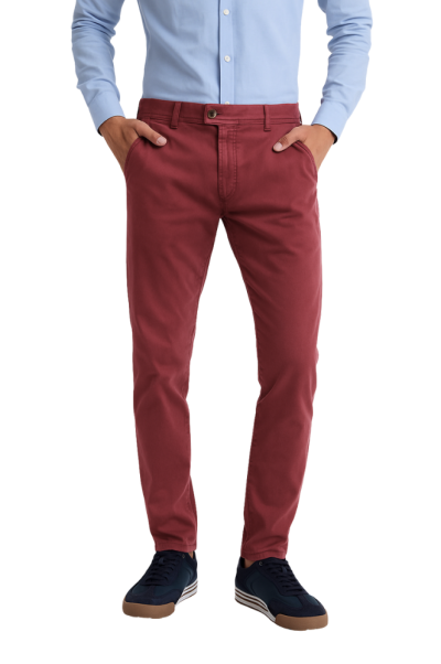 Pantalón chino slim burdeos Williot