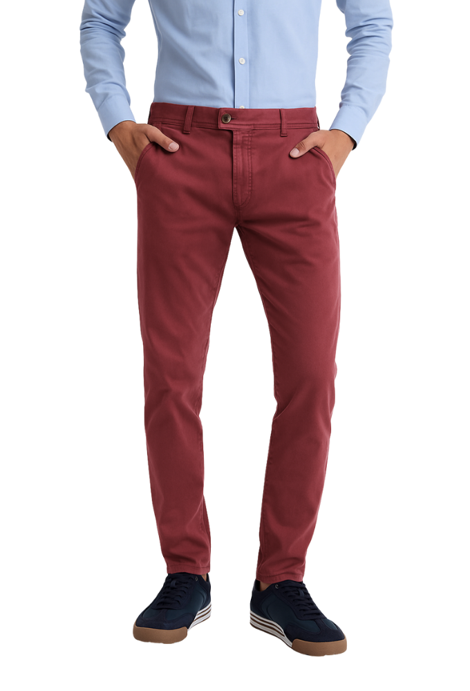 Pantalón chino slim burdeos Williot