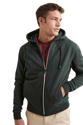 Sudadera Williot con Cremallera Verde Botella williot