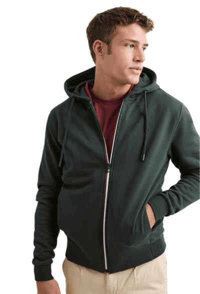 Sudadera Williot con Cremallera Verde Botella williot