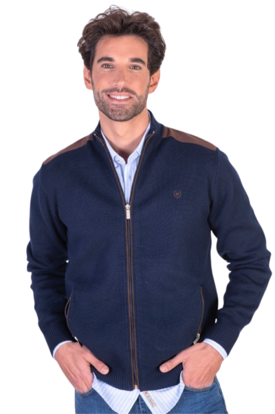 Chaqueta de Punto Azul Marino con Cremallera Martin´s