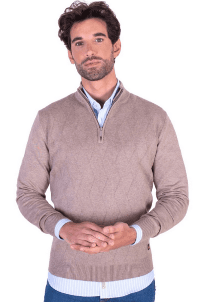 Jersey cuello cremallera tostado Martin´s