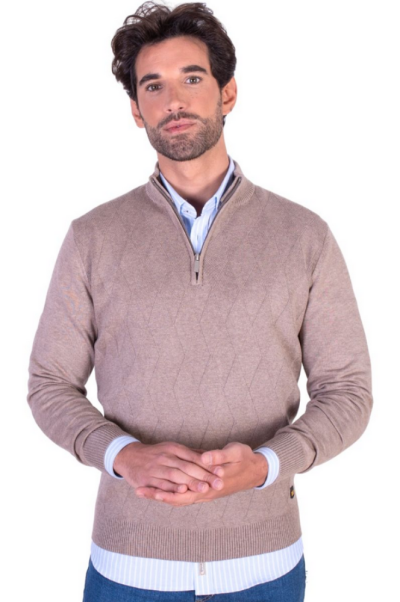 Jersey cuello cremallera tostado Martin´s