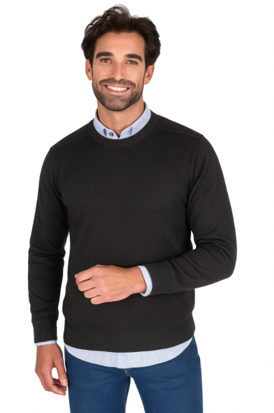 Jersey cuello redondo basico negro Martin´s