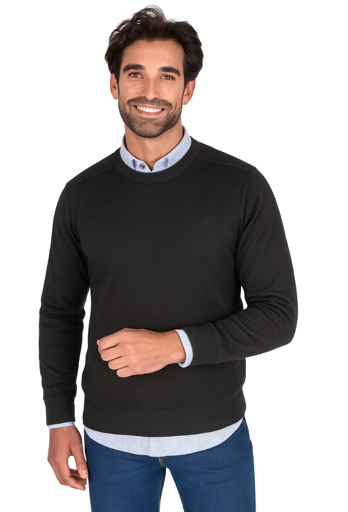 Jersey cuello redondo basico negro Martin´s
