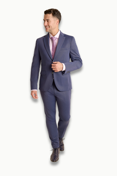 Traje slim fit picado Roberto Bassi azul