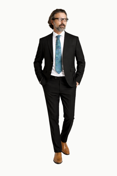 Traje slim fit basico Roberto Bassi negro