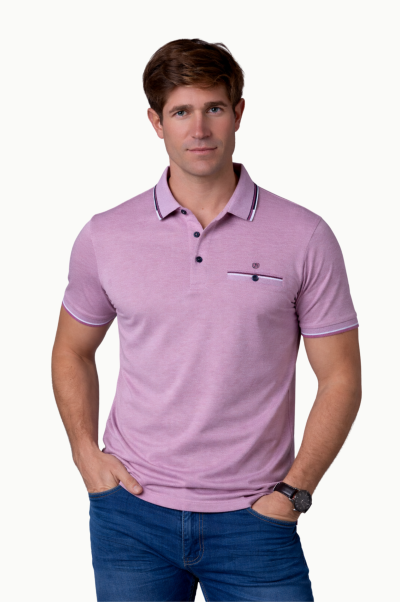 Polo Rosa Rever Hombre Tejido Super Fresco