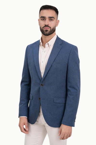 Americana Azul Marino Hombre Elástica Regular y Confort
