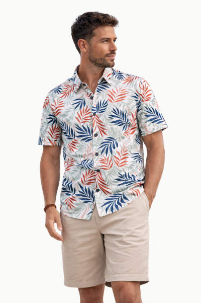 Camisa manga corta tropical verano