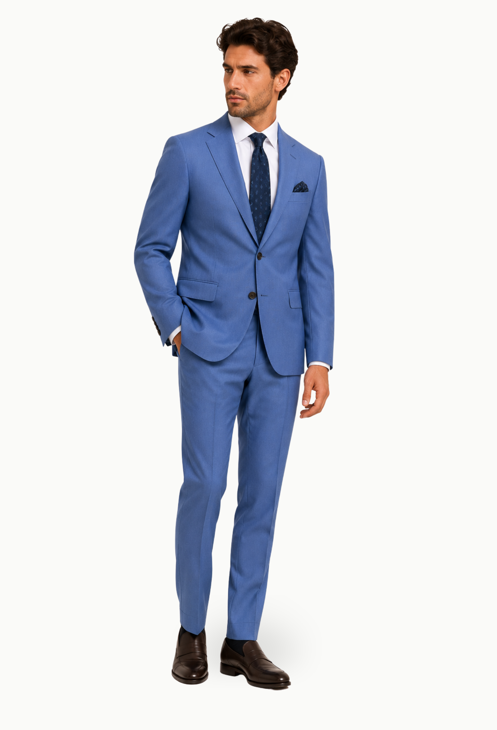 Traje azul claro ojo de perdiz Alexander&Co Semi Slim Fit - Imagen 5