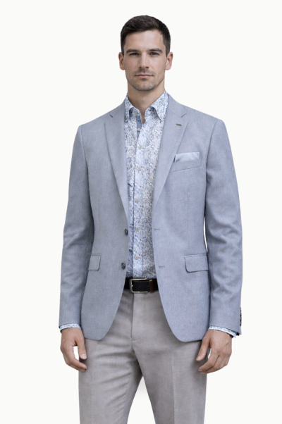 Americana Four Seasons azul claro grisáceo hombre