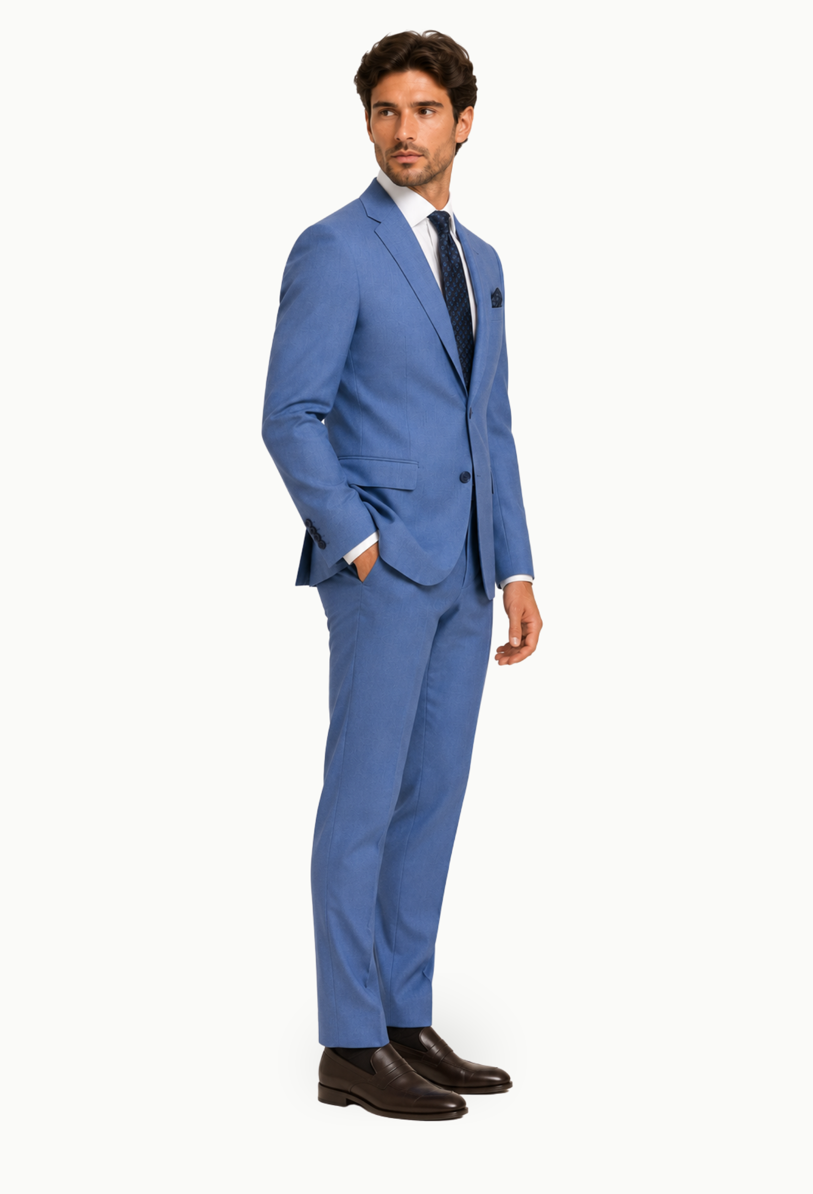 Traje azul claro ojo de perdiz Alexander&Co Semi Slim Fit - Imagen 3