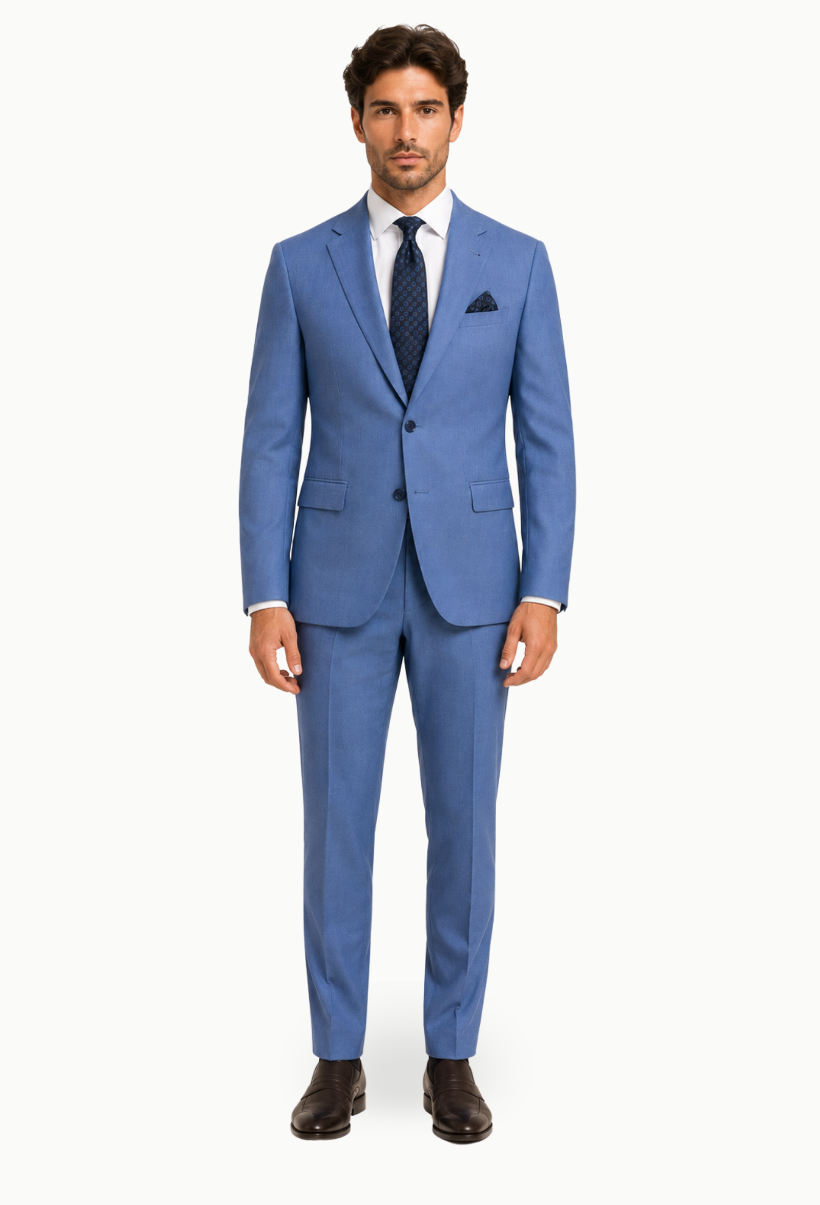 Traje azul claro ojo de perdiz Alexander&Co Semi Slim Fit - Imagen 2