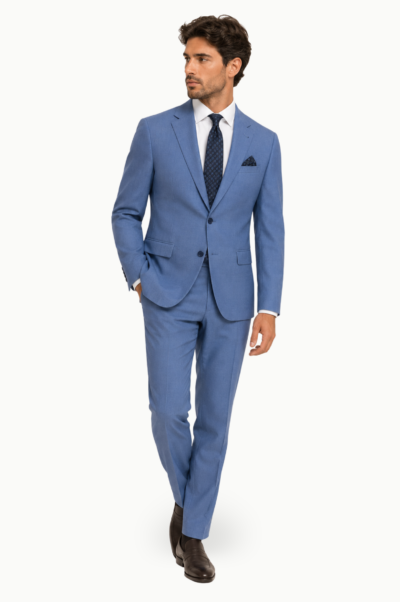 Traje azul claro ojo de perdiz Alexander&Co Semi Slim Fit
