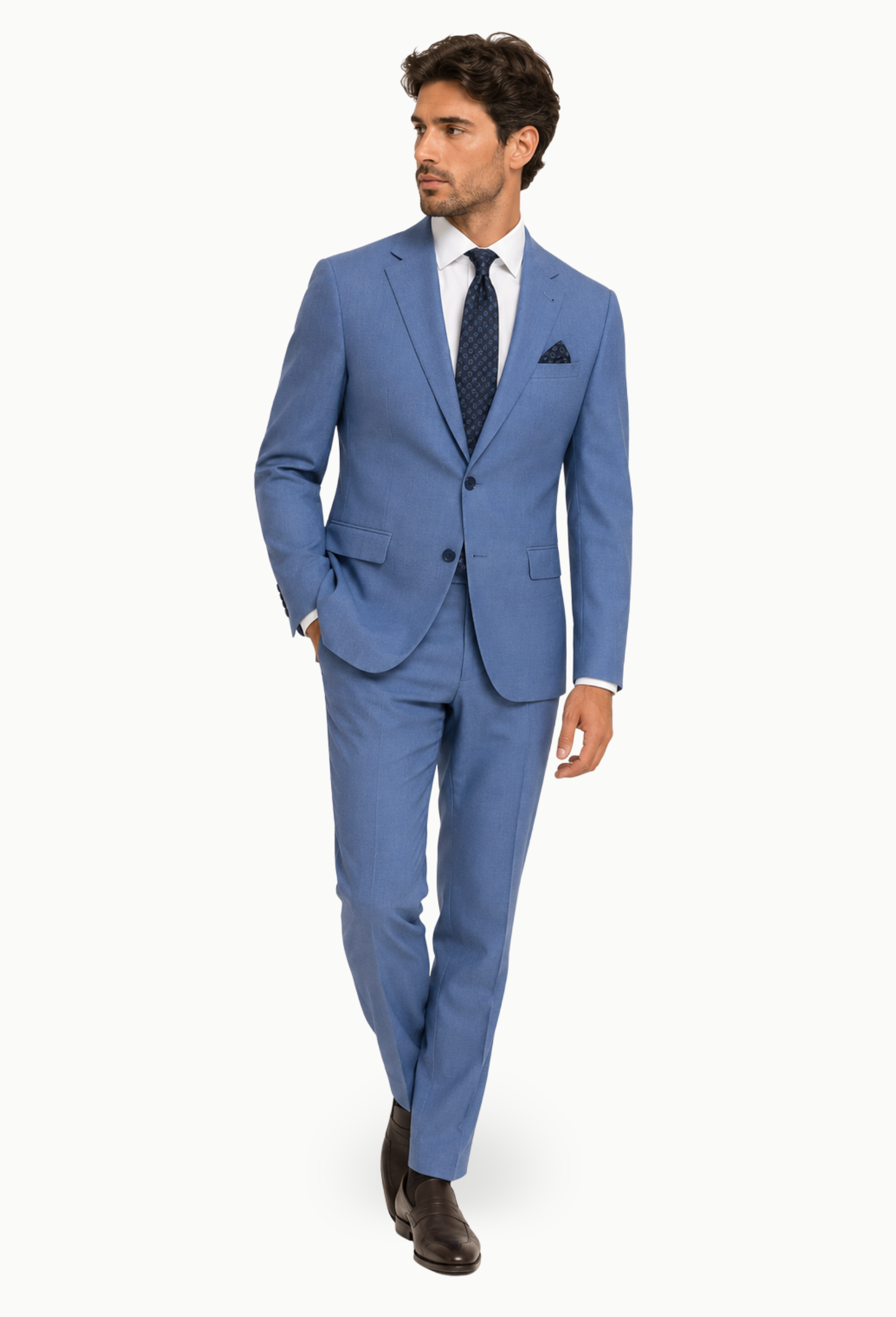 Traje azul claro ojo de perdiz Alexander&Co Semi Slim Fit