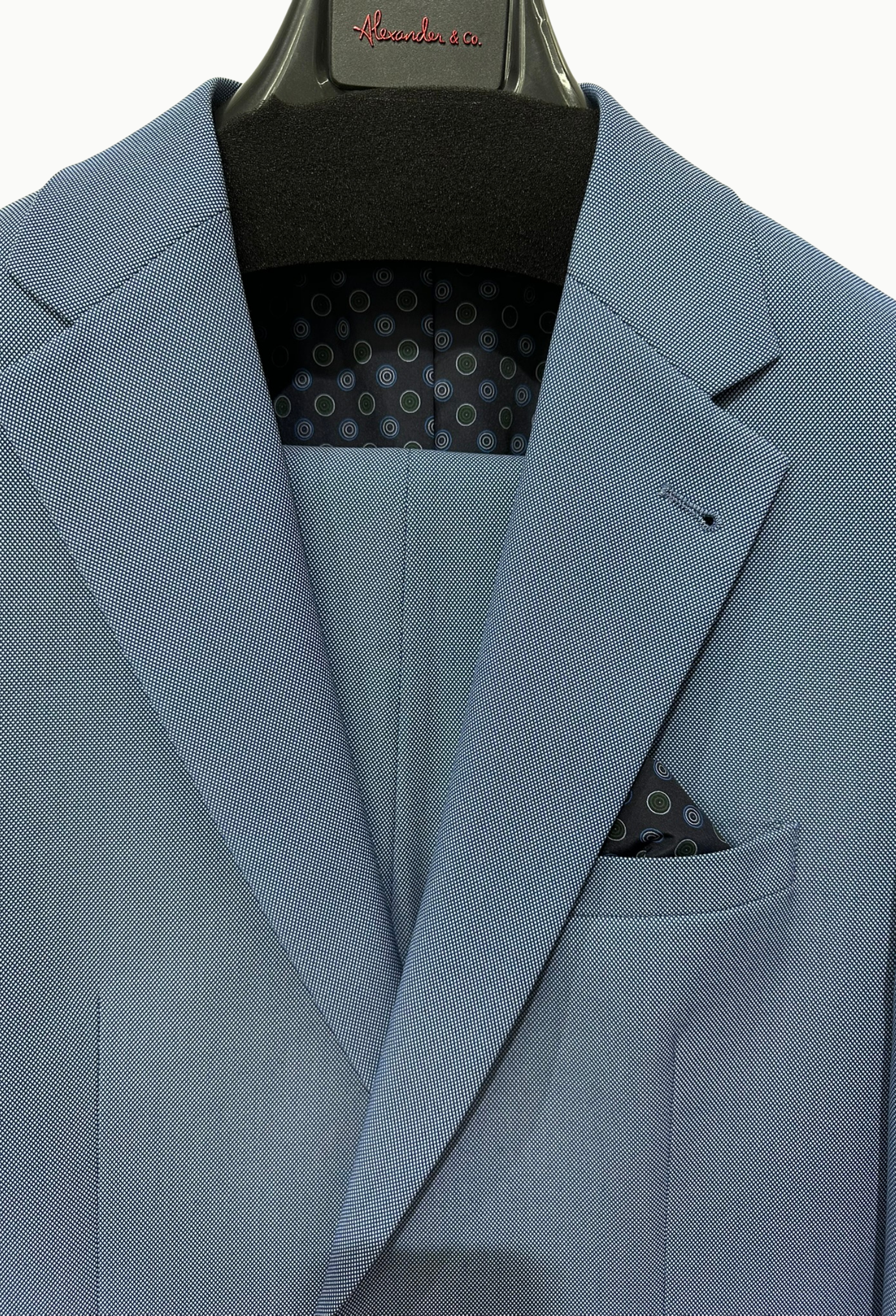 Traje azul claro ojo de perdiz Alexander&Co Semi Slim Fit - Imagen 8