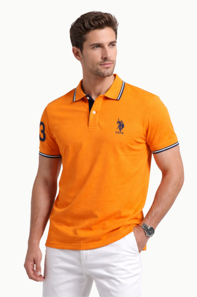 Polo Rand US Polo Assn. algodón Piqué naranja