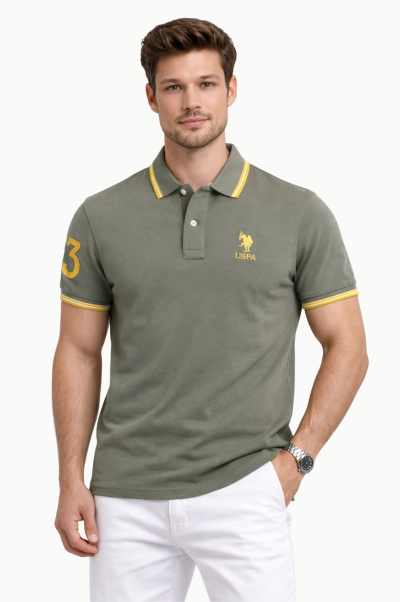Polo Rand US Polo Assn. algodón Piqué verde oliva
