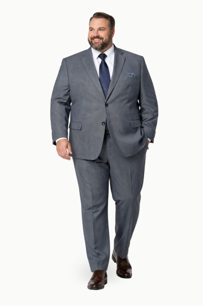 Traje gris azulina talla grande Capelhi