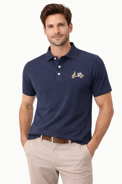 Polo La Vespita Hombre vespa espalda marino