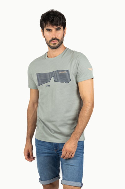 Camiseta Privata Hombre Verde Salvia Tiburón