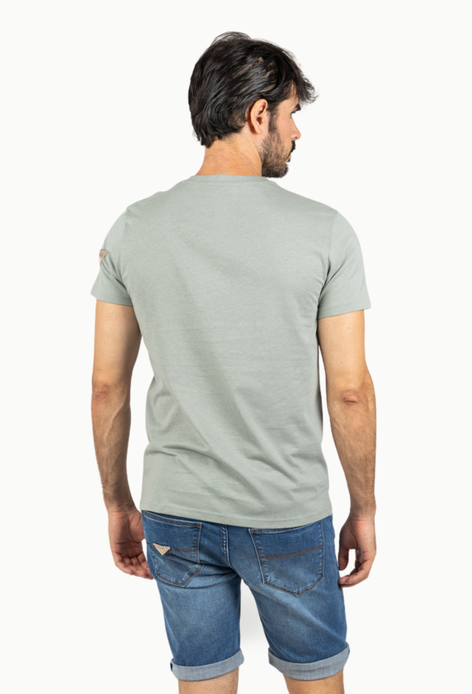 Camiseta Privata Hombre Verde Salvia Tiburón - Imagen 4