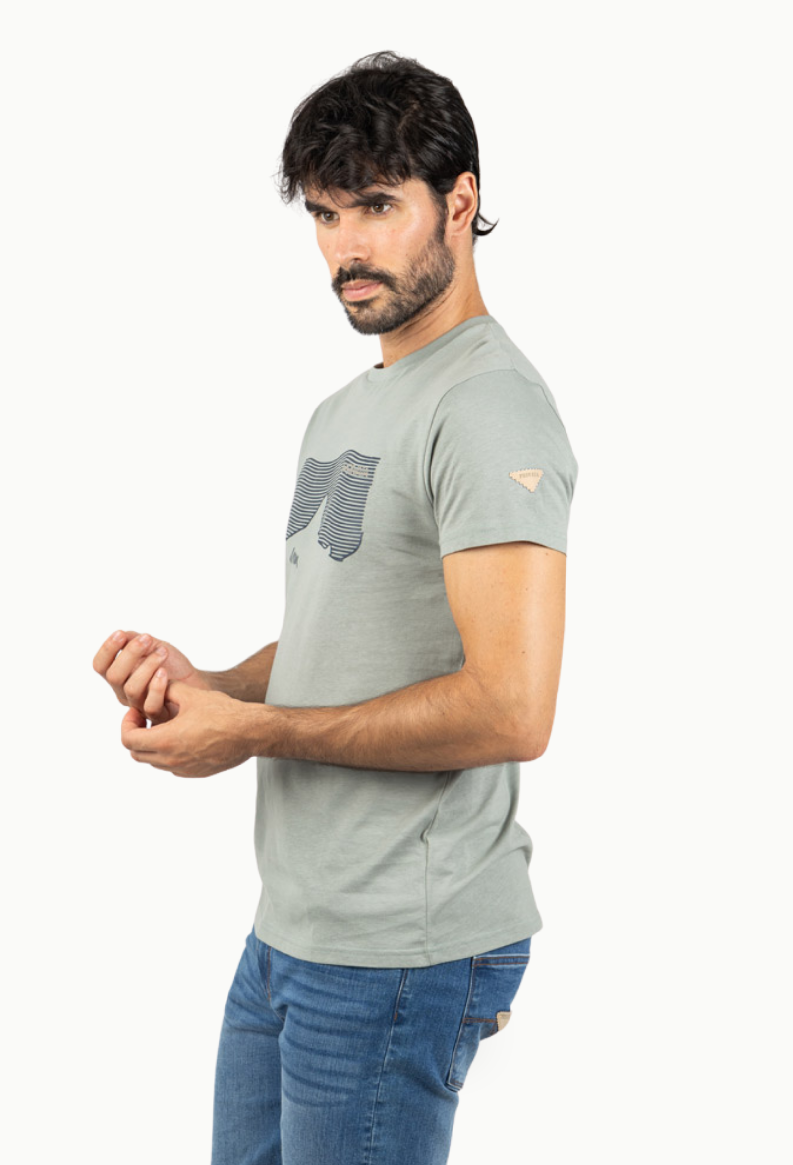 Camiseta Privata Hombre Verde Salvia Tiburón - Imagen 2
