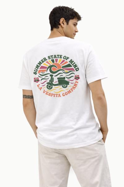 Camiseta La Vespita Summer Hombre blanca Algodón