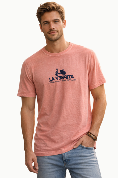 Camiseta La Vespita essential Hombre coral Algodón